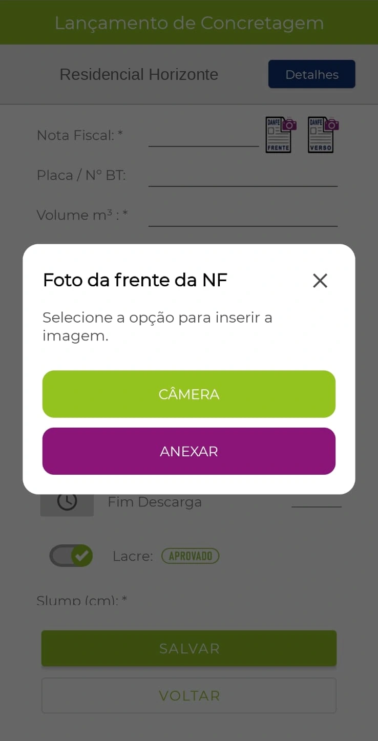 Foto da nota fiscal, com identificação substituída para demonstração